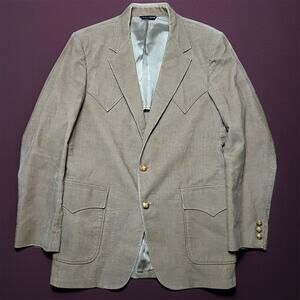 VINTAGE 70s Western Corduroy Blazer Size 42 H Bar C California Ranchwear Yoked